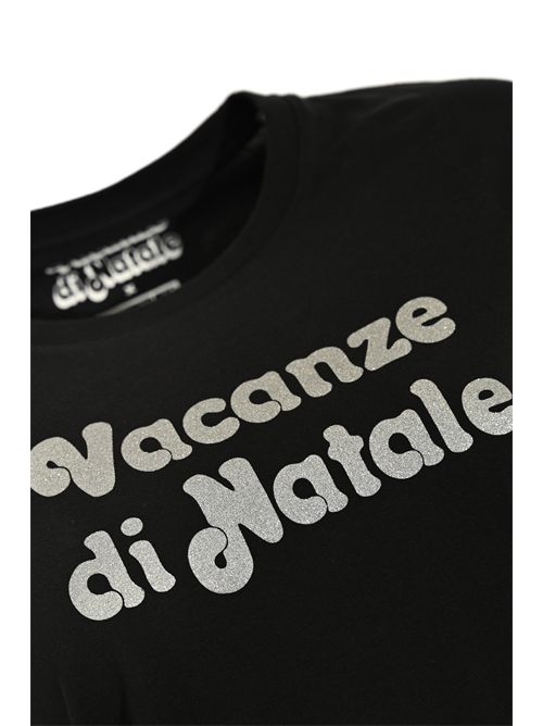T-shirt Emilie Vacanze di Natale in cotone Nero Mc2 Saint Barth | EMI000203831I
